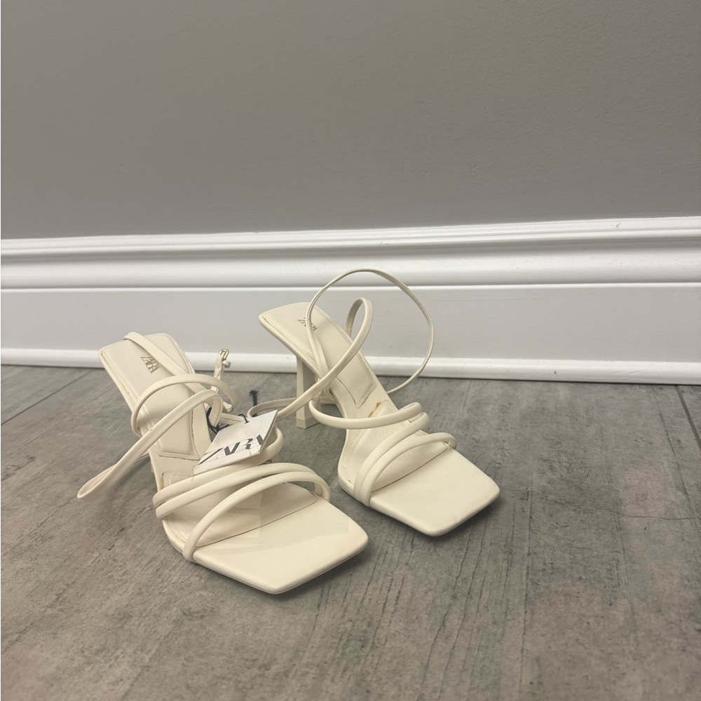 Zara Cream Strappy Heels